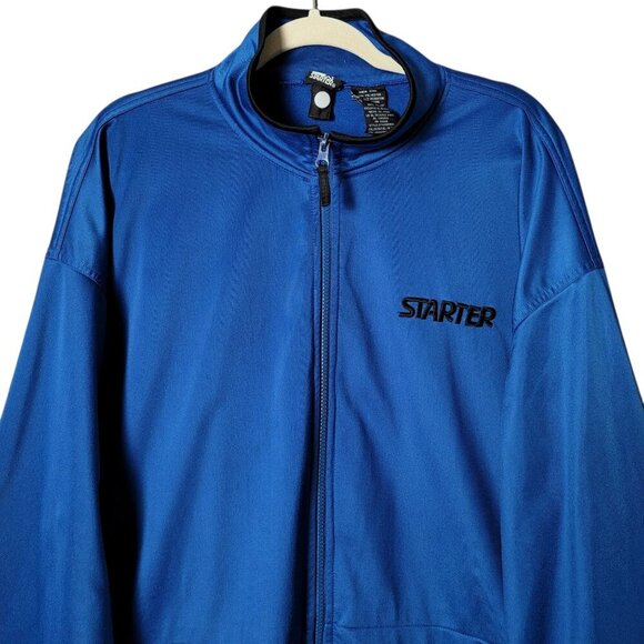 Starter Mens Blue Y2K 2000s Full Zip Streetwear Lightweight Track Jacket 2XL - Picture 3 of 11